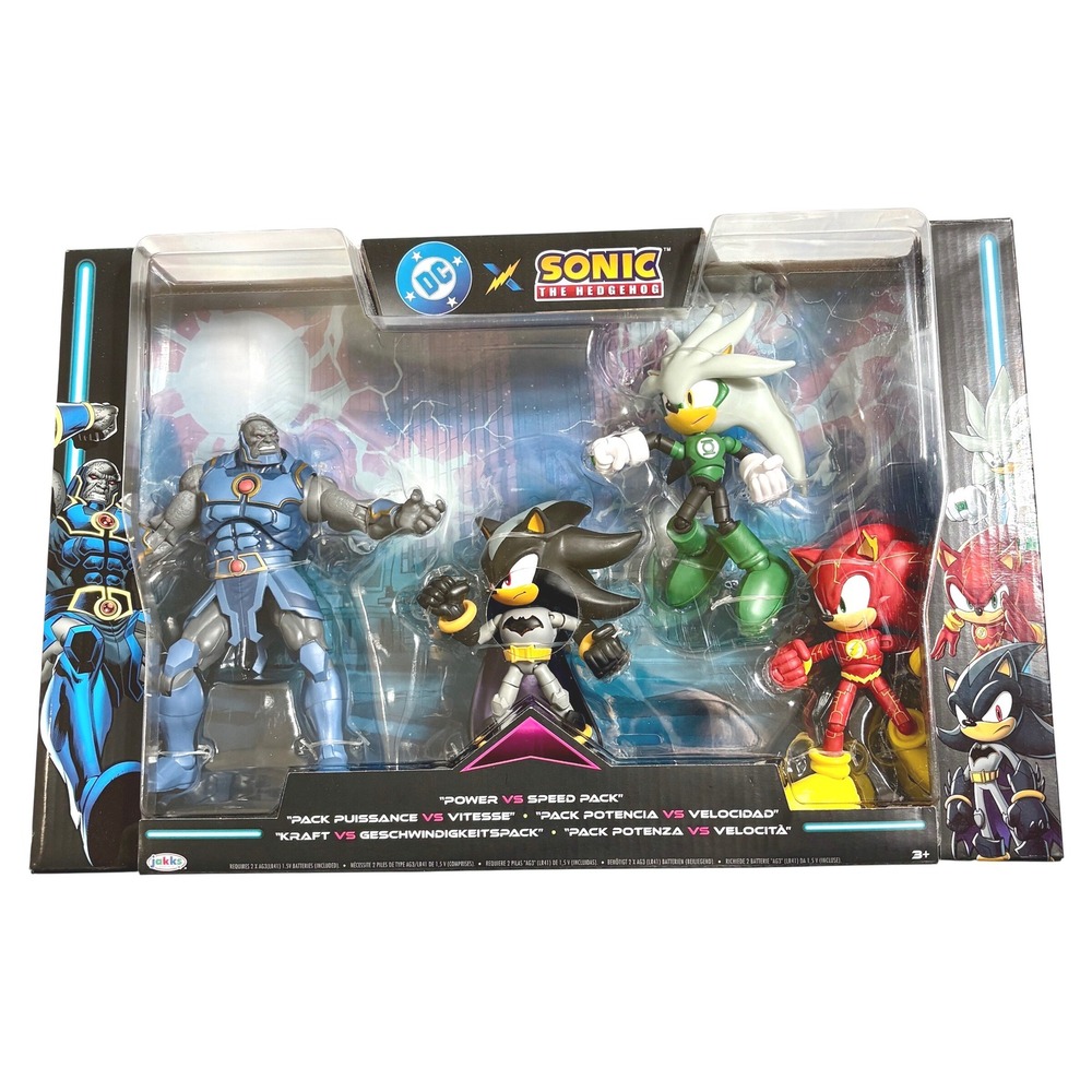 DC x SONIC THE HEDGEHOG Power vs Speed Pack Action Figure Set DARKSEID SHADOW